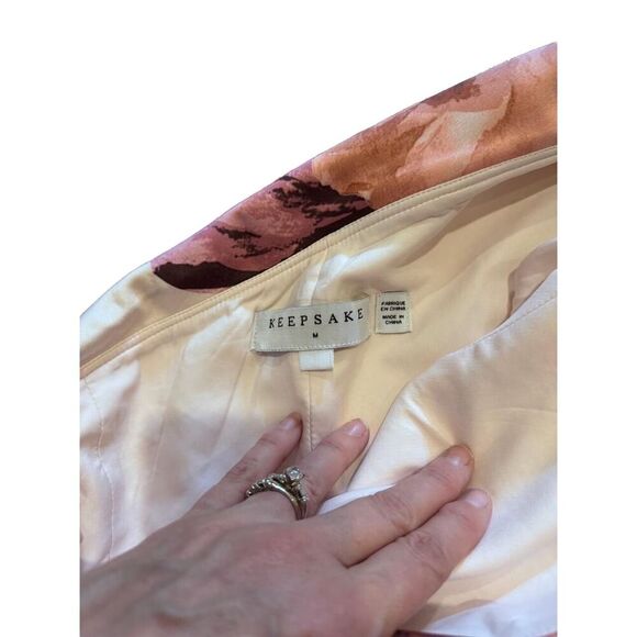 Keepsake Floral One Shoulder A-Line Dress Medium Homecoming Dress Feminine - Picture 3 of 9